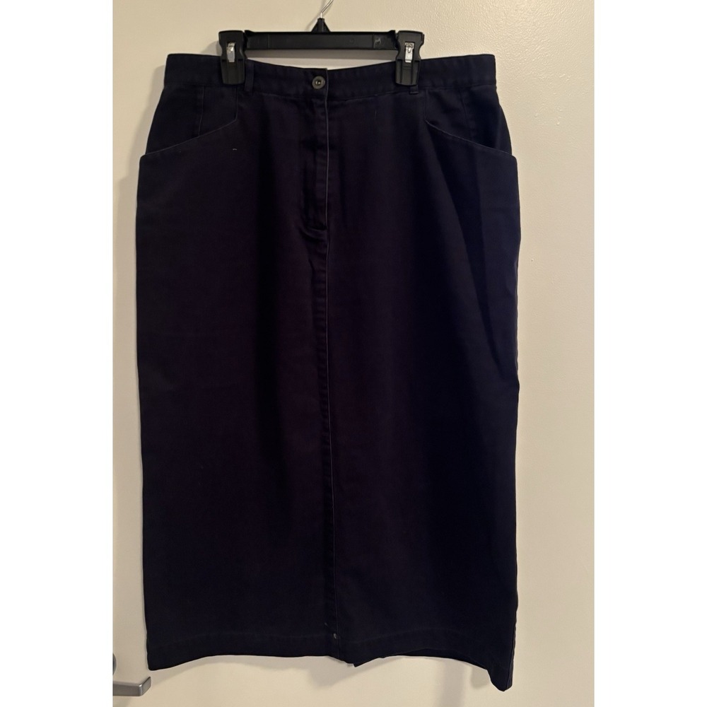 VTG Y2K Christopher & Banks Women's 14 Navy Utility Midi Skirt Gorpcore